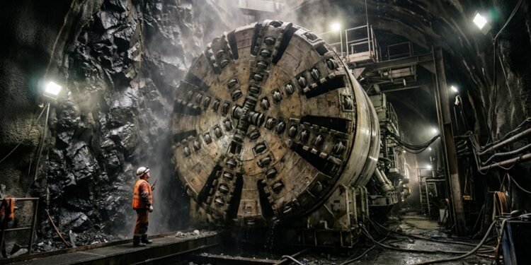 Tuneladora gigante que abriu túnel de 9 km na Geórgia