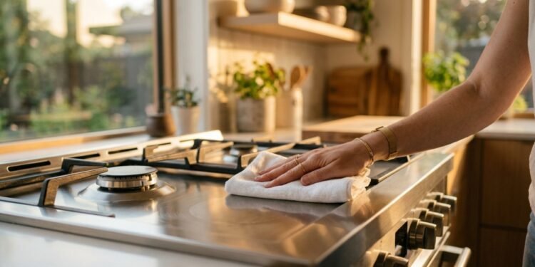 A maneira ideal de limpar o forno e os tampos do fogão em minutos