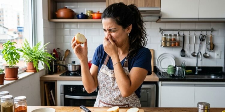 Como tirar o cheiro forte de cebola das mãos de forma rápida e eficaz usando truques simples da cozinha que eliminam o odor e deixam a pele com sensação de limpeza e frescor em poucos segundos