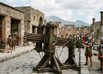 Arqueólogos descobrem arma antiga de Pompeia que disparava projéteis em sequência há 2 mil anos