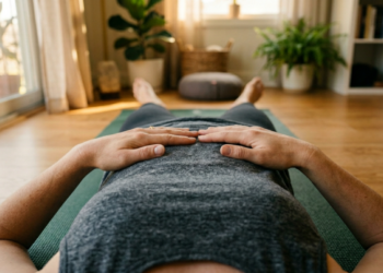 Instrutores de pilates indicam o movimento deitada que ajuda mulheres 50+ a ativar o abdômen profundo e aliviar a pressão na lombar