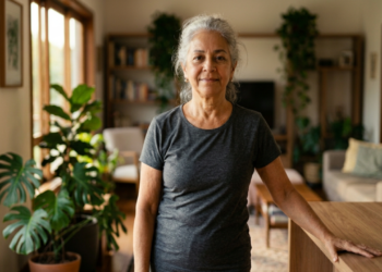 Personal trainers mostram o movimento em pé que ajuda mulheres 60+ a reduzir a rigidez do quadril e deixar a passada mais leve