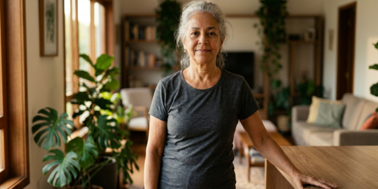 Personal trainers mostram o movimento em pé que ajuda mulheres 60+ a reduzir a rigidez do quadril e deixar a passada mais leve