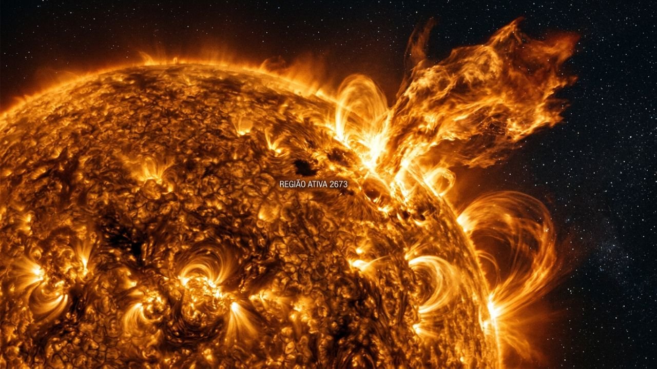 forte explosão solar