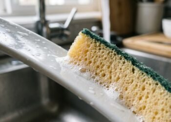 Qual esponja de cozinha é adequada para lavar pratos: fibra verde, aço ou vegetal?