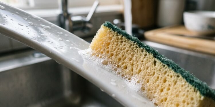 Qual esponja de cozinha é adequada para lavar pratos: fibra verde, aço ou vegetal?