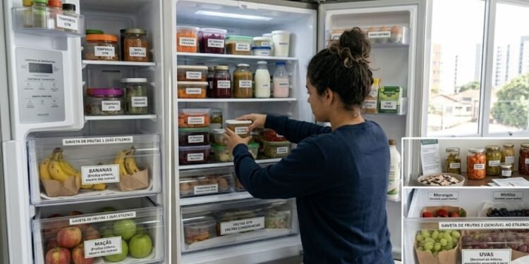 A preservação de alimentos frescos exige uma separação estratégica entre os itens que liberam muito gás e aqueles que são sensíveis a ele