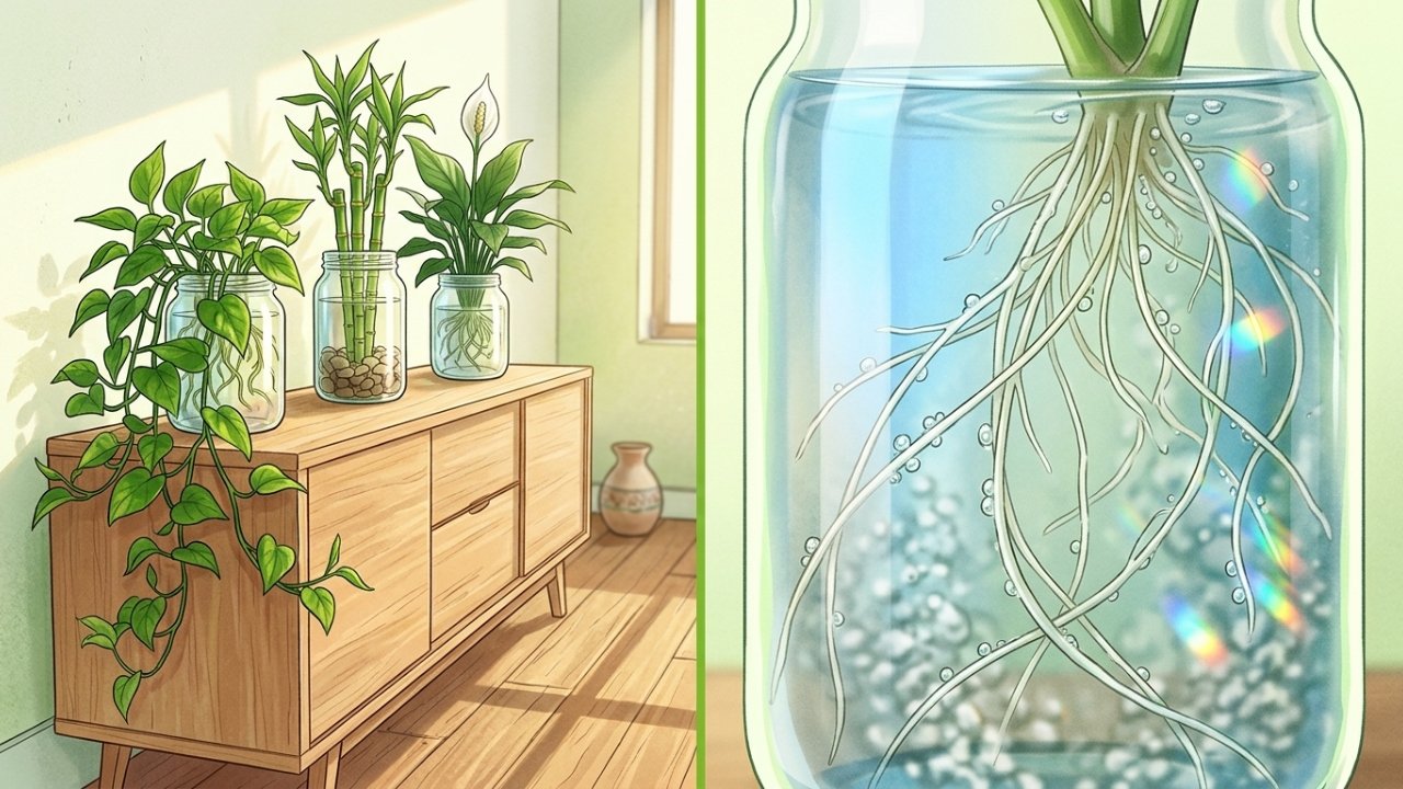 Plantas de interior que crescem na água e purificam o ar