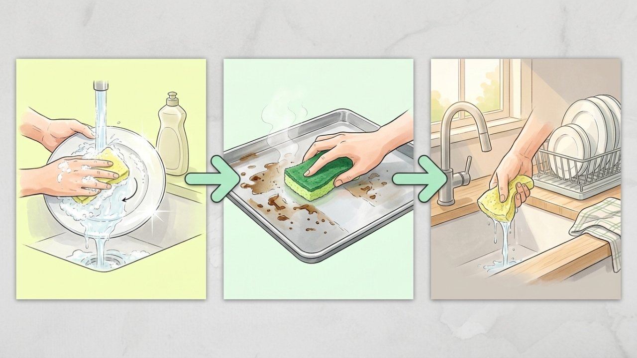 Qual esponja de cozinha é adequada para lavar pratos: fibra verde, aço ou vegetal?