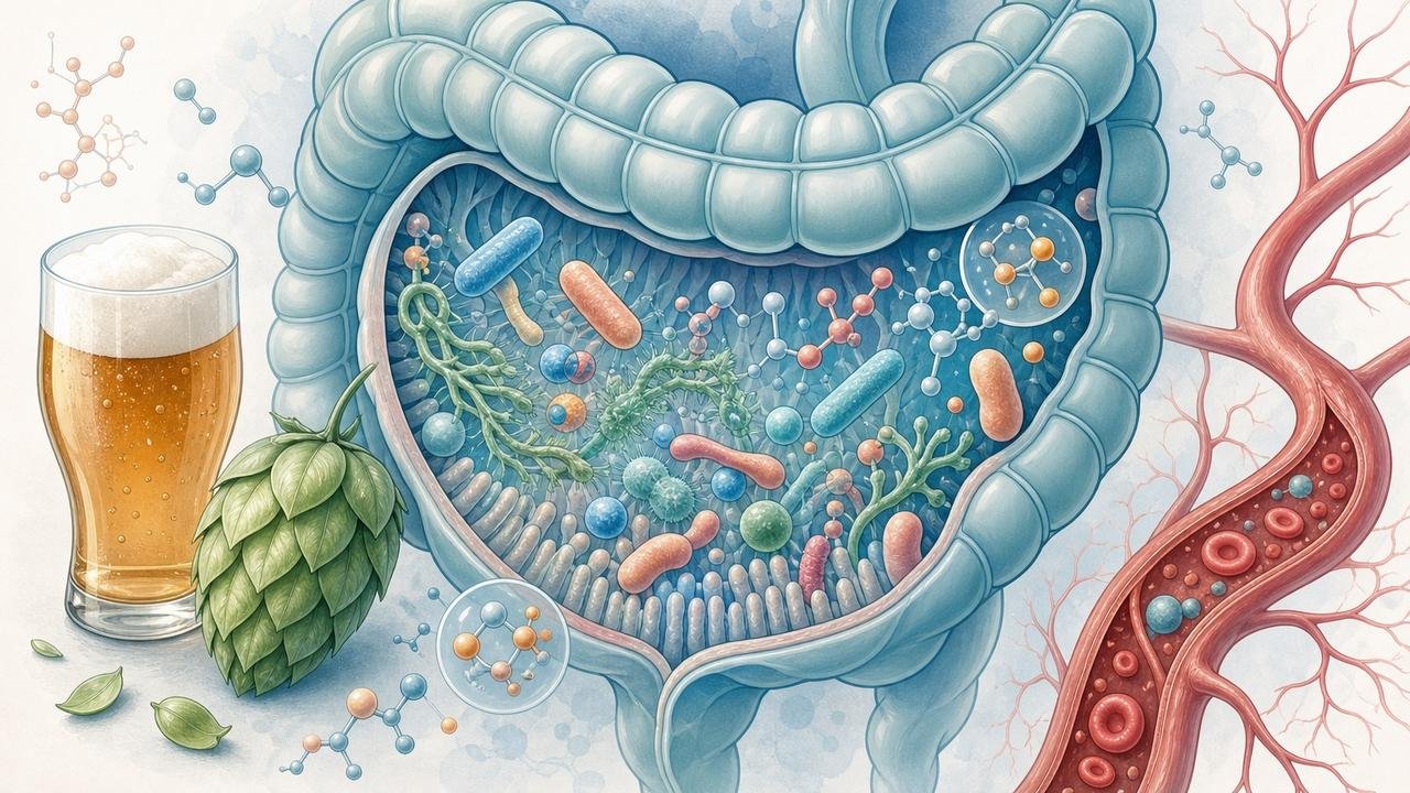 Microbiota intestinal também responde aos compostos fermentados e fenólicos da cerveja.