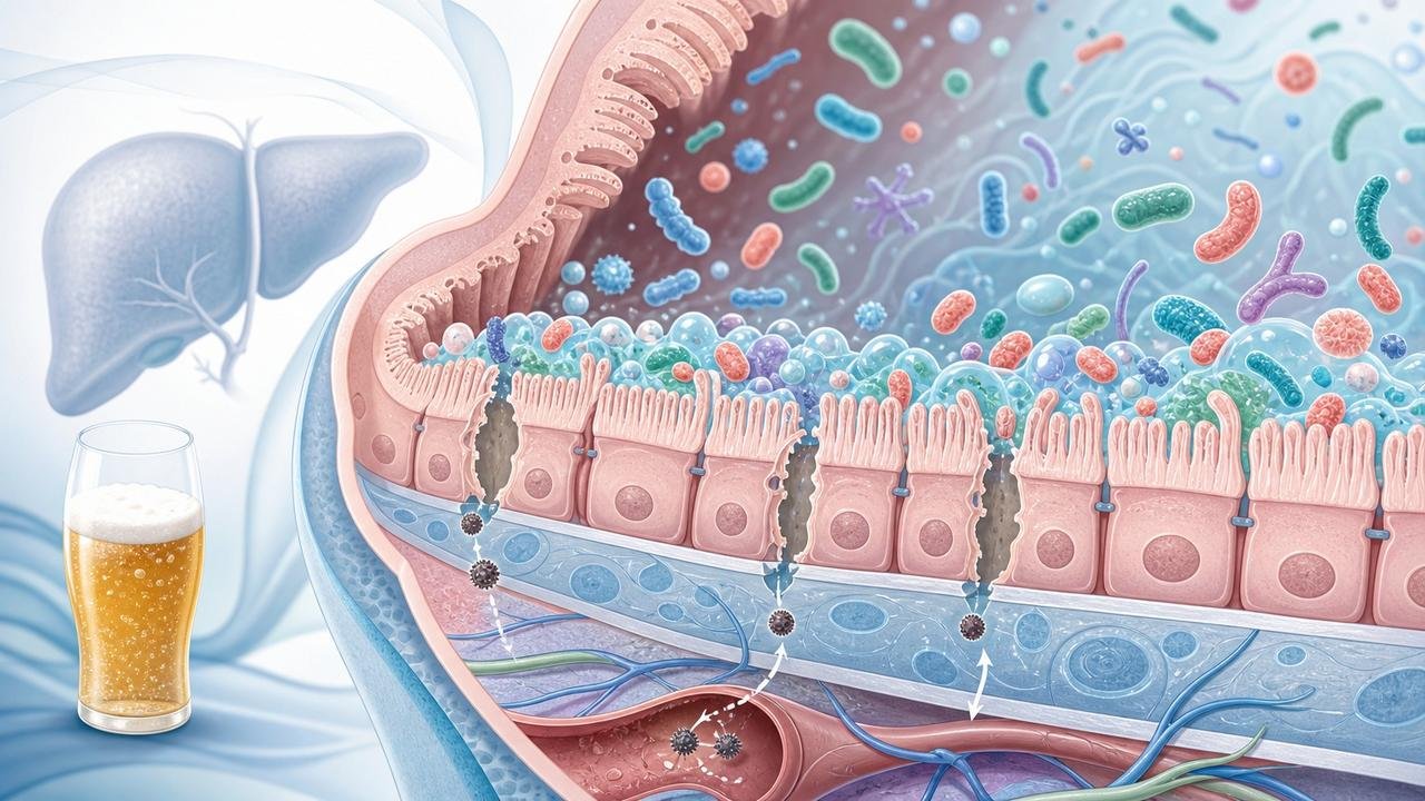 Alterações na barreira intestinal ajudam a explicar desconfortos após beber cerveja.