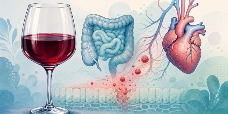 O que o vinho tinto em excesso provoca no intestino e na saúde cardiovascular