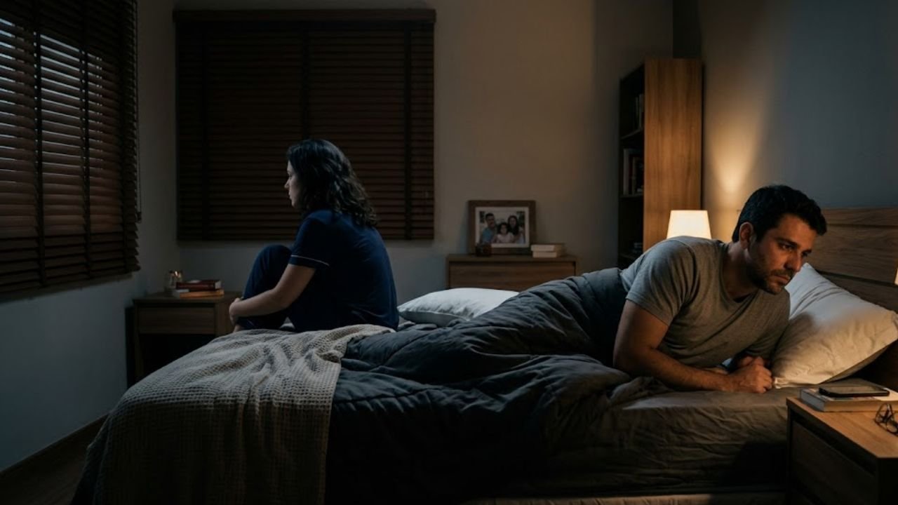 casal dormindo brigado