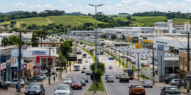 Volkswagen, Audi, Renault e Nissan fabricam carros na 3ª maior cidade automotiva do Brasil, que ainda mantém 80% do território em zona rural e vinhedos italianos