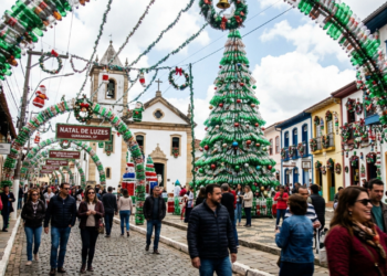 Como 6 milhões de garrafas PET viraram uma cidade inteira: a Pérola do Vale reinventou o Natal a 80 km de São Paulo