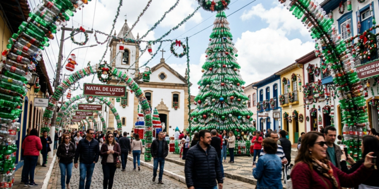 Como 6 milhões de garrafas PET viraram uma cidade inteira: a Pérola do Vale reinventou o Natal a 80 km de São Paulo