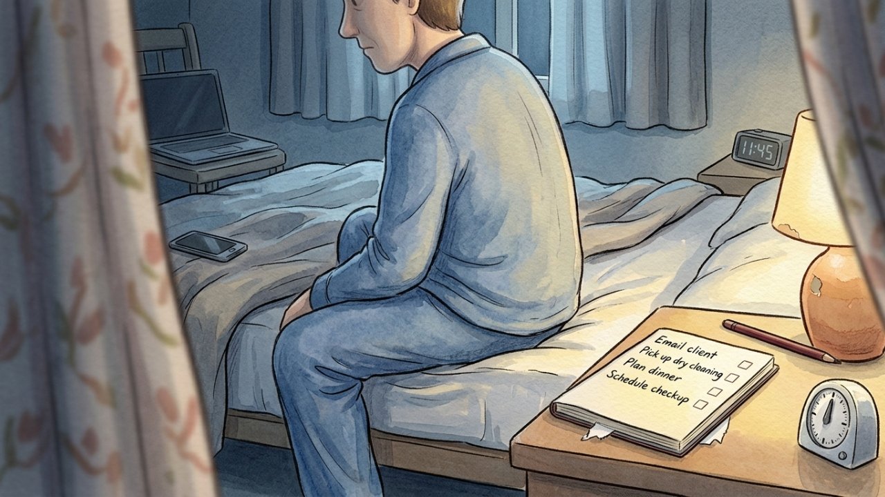 Escrever tarefas antes de dormir e o início do sono