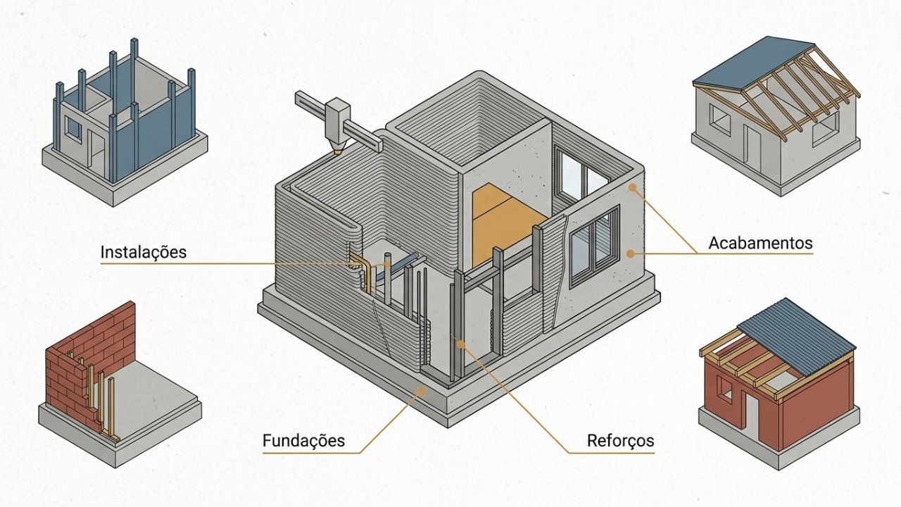 Como a impressão 3D ergue paredes de concreto no Brasil