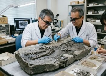 Fóssil de réptil marinho ficou esquecido por 30 anos até pesquisadores abrirem uma antiga rocha no Japão
