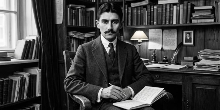 O autor tcheco Franz Kafka passou a vida inteira dividido entre a burocracia cinza de um escritório de seguros e a sua paixão pela escrita
