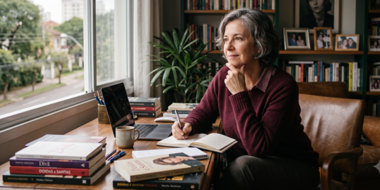 Martha Medeiros, na frase: “Tenho juízo, mas não faço tudo certo, afinal todo paraíso precisa de um pouco de inferno.” A reflexão que ensina a aceitar que nem toda relação vem pronta ou perfeita