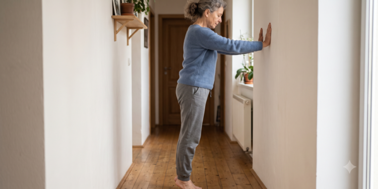Especialistas em movimento revelam, o exercício na parede que ajuda mulheres 60+ a fortalecer as panturrilhas e sentir mais firmeza ao caminhar