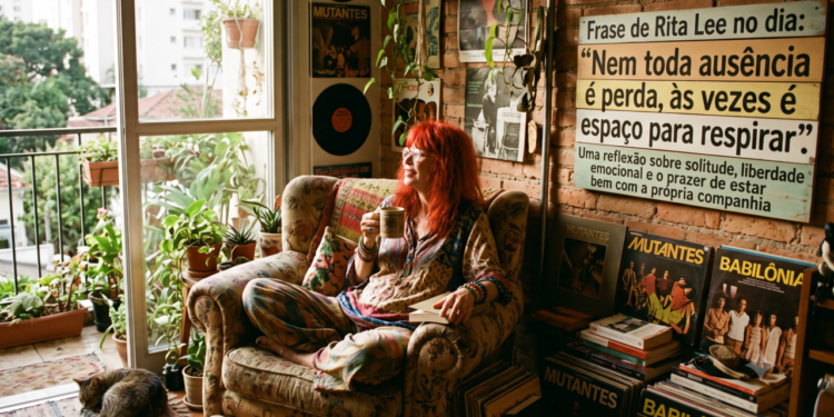 Frase de Rita Lee no dia: “Nem toda ausência é perda, às vezes é espaço para respirar”. Uma reflexão sobre solitude, liberdade emocional e o prazer de estar bem com a própria companhia