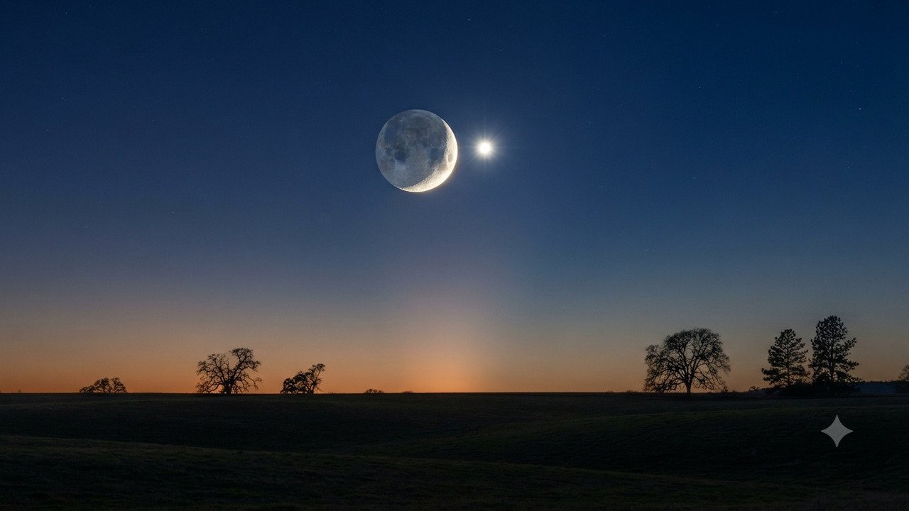 aproximação entre Vênus e a Lua