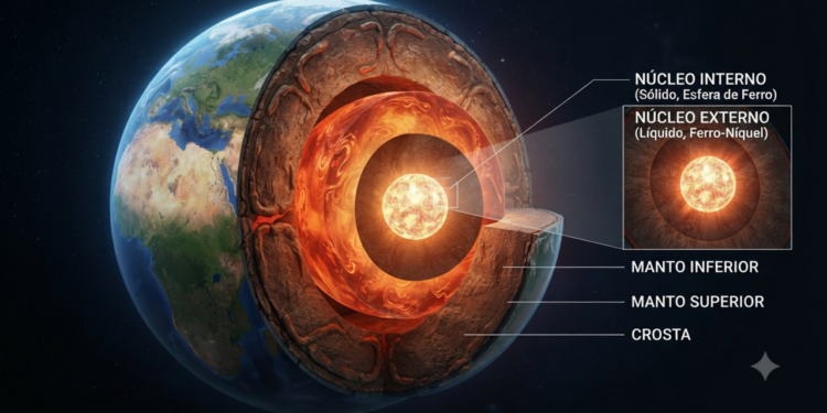 Nova análise do núcleo interno da Terra muda a visão sobre o planeta