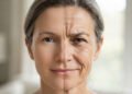 Prompt: Close realista da região dos olhos de uma pessoa sorrindo diante da luz do sol, mostrando a contração dos músculos musculares e pequenas linhas de expressão ao redor dos olhos.