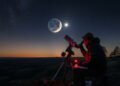 Vênus e a Lua aparecem próximos no céu em um fenômeno astronômico observado da Terra