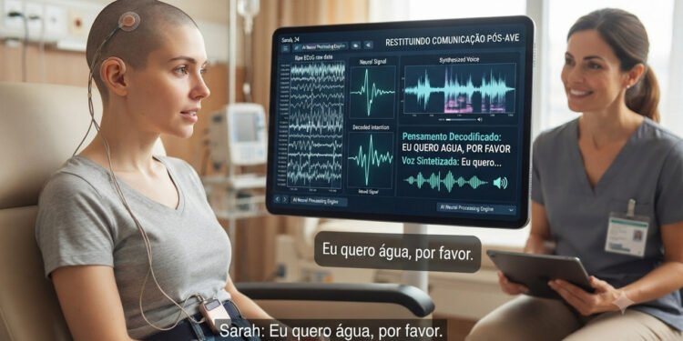 Mulher recupera a comunicação com ajuda de um implante que traduz sinais cerebrais