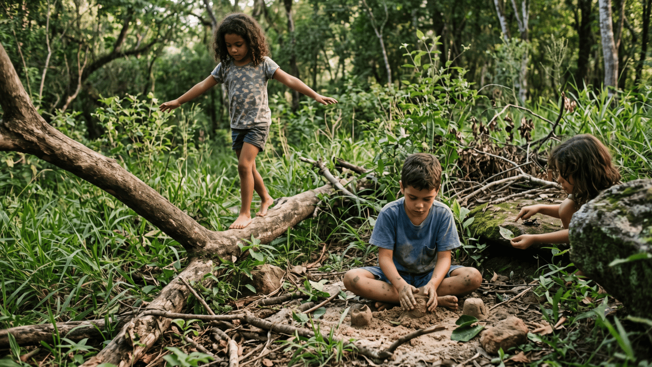 Crianças que brincam na natureza, mexem na terra, sobem em troncos e passam tempo longe das telas desenvolvem mais autonomia e autorregulação emocional, apontam estudos