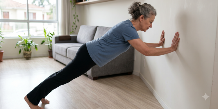 Instrutores de Pilates revelam, o exercício na parede que ajuda mulheres 60+ a fortalecer os braços e reduzir a postura de ombros curvados