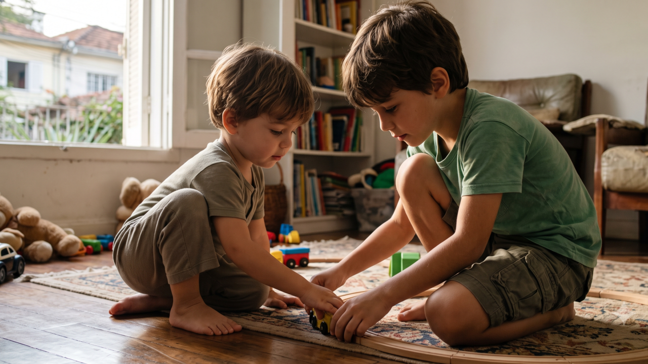 Estudos mostram que crianças que conviviam com irmãos mais novos estavam desenvolvendo níveis mais altos de paciência e cuidado no convívio diário