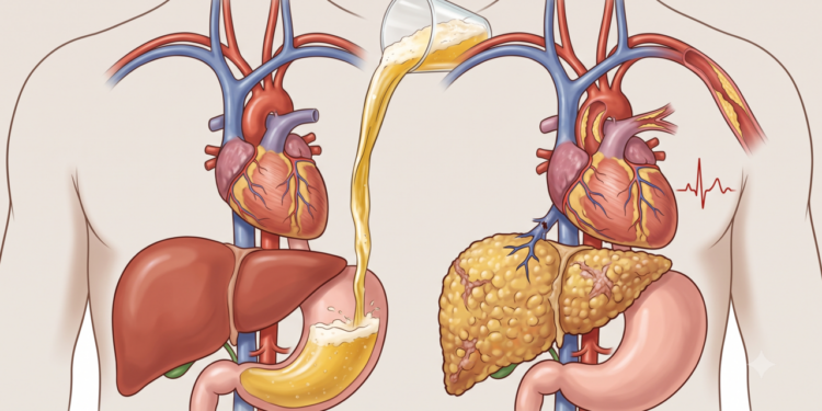 O que a "cerveja" faz no fígado e na saúde cardiovascular.