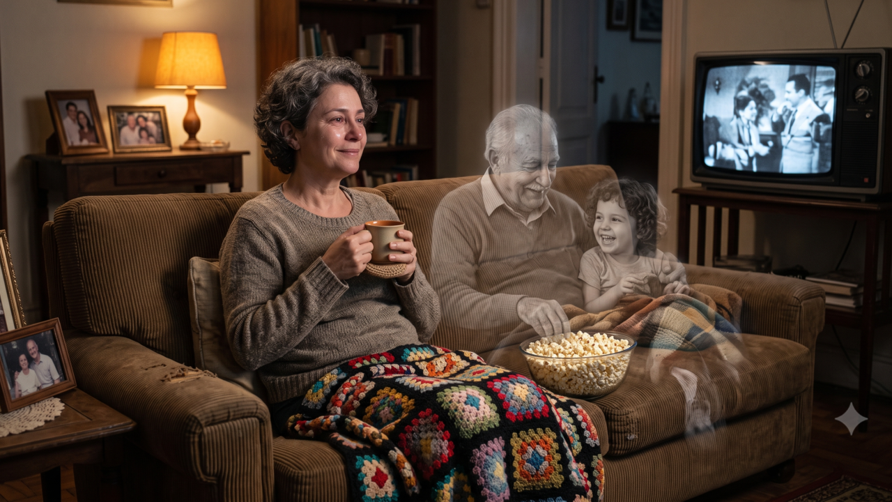 Os adultos que revêem os mesmos filmes antigos todos os invernos não estão evitando os novos, estão retornando a uma fase da vida em que o mundo parecia menor, os riscos eram mais leves e as pessoas no sofá ao lado ainda estavam lá