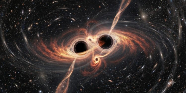 Os astrônomos explica as consequências de uma colisão entre buracos negros e o que faz no espaço-tempo vibrar pelo Universo