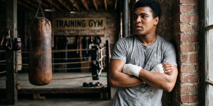 Frase de Muhammad Ali no dia: “Quem não tem coragem de assumir riscos não realizará nada na vida”