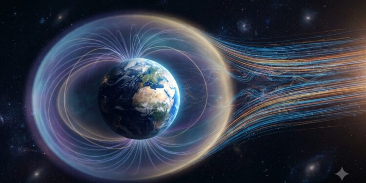 Os astrônomos explicam o Campo Magnético da Terra e mostra como o planeta interage com o espaço
