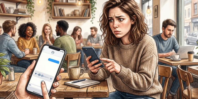 Pessoas que apagam um áudio antes de enviar não são só tímidas — psicólogos associam isso à autocensura social, e o medo real é parecer inadequado ao vivo
