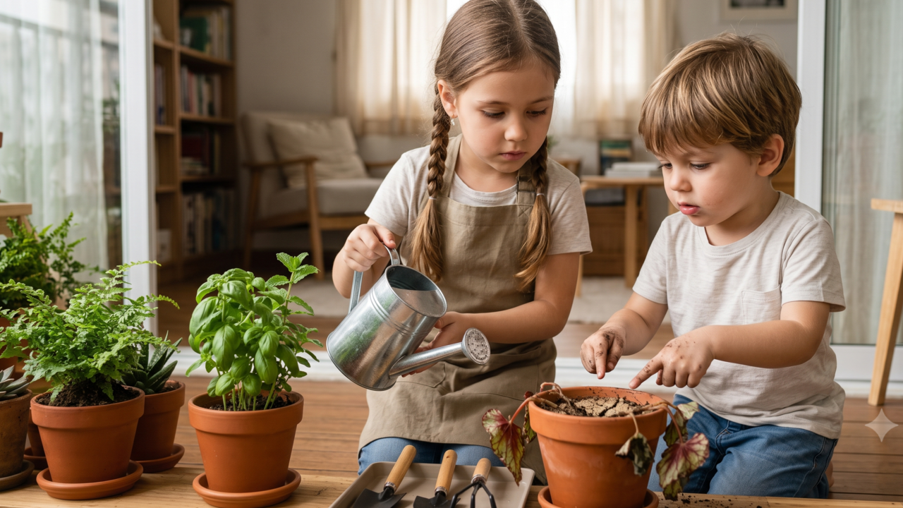 Estudos mostram que crianças que cuidavam de plantas em casa estavam desenvolvendo níveis mais altos de senso de responsabilidade