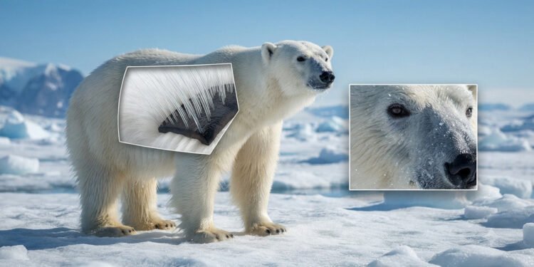 Estudo revela como o urso polar combina pelos transparentes e pele preta para sobreviver no Ártico