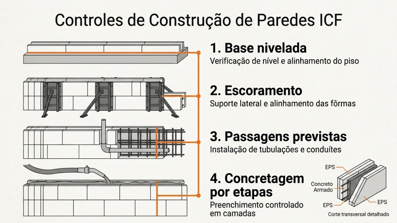 Como blocos de EPS formam paredes de concreto no sistema ICF
