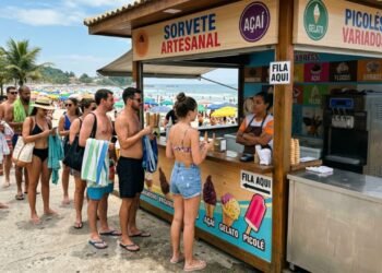 Empreendedor compra máquina de sorvete expresso usada por R$ 16 mil para abrir um quiosque no verão, o compressor para de gelar após duas horas de uso contínuo e a loja de seminovos alega que “o equipamento não foi feito para uso ininterrupto”