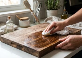 Como tirar manchas e cheiro impregnado da tábua de cozinha