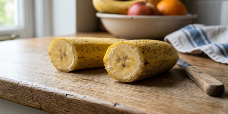 Para evitar o incômodo visual na hora do lanche, bata a fruta junto com as tiras em vitaminas e sucos nutritivos