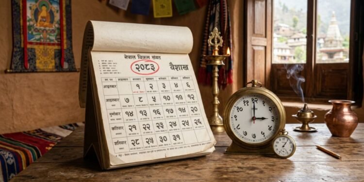 A estrutura dos doze meses nepaleses não segue uma quantidade fixa de dias como acontece no calendário tradicional do Ocidente.