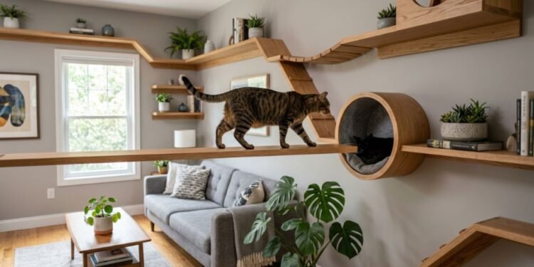 Os felinos preservam instintos selvagens de caça que exigem o domínio de territórios altos para monitorar o ambiente seguro