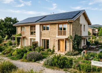 Universitários constroem casa social de 80 m² com cânhamo no Kansas: piso reduz 85% do concreto e telhado solar gera energia limpa